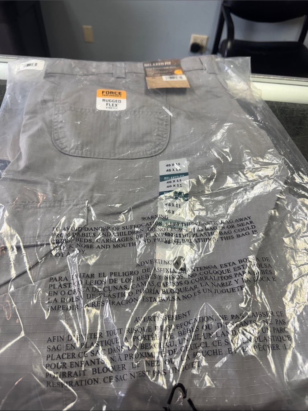 Carhartt Light Gray Shorts with Orange Logo